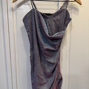 Like New! Cider mini dress in purple shimmer Sz XS